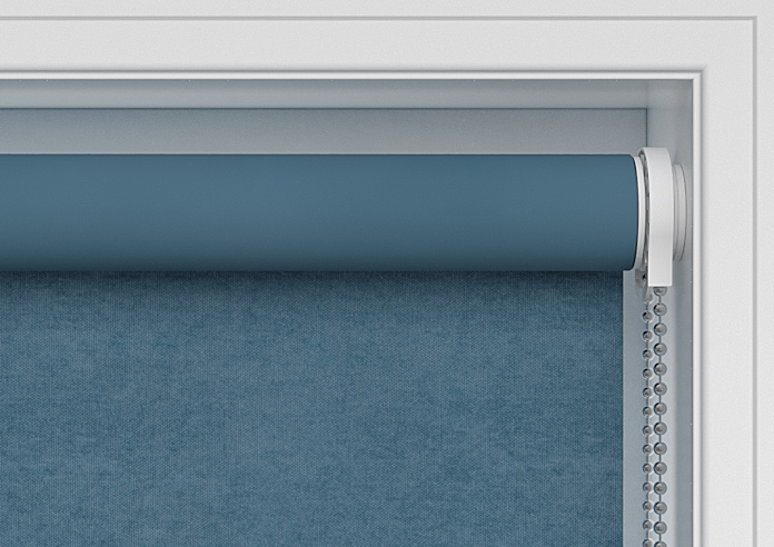 Flori Faux Suede (Blackout), Blue Jean - Twist&Fit Roller Blind - Image 10